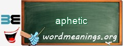 WordMeaning blackboard for aphetic